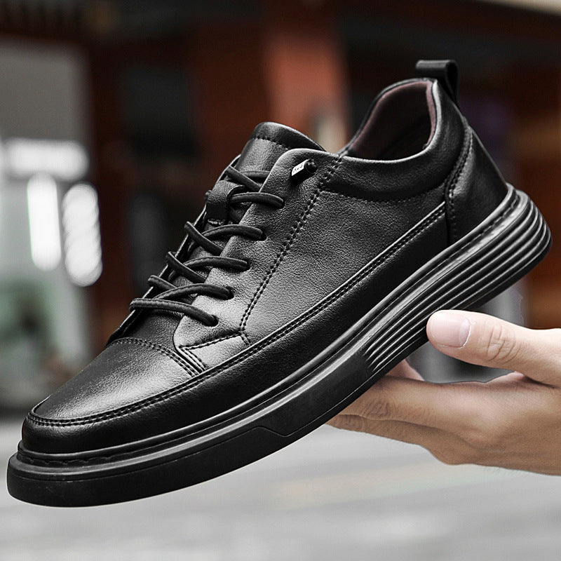 Heren Lage Sneakers met Tonale Stiksels en Vetersluiting