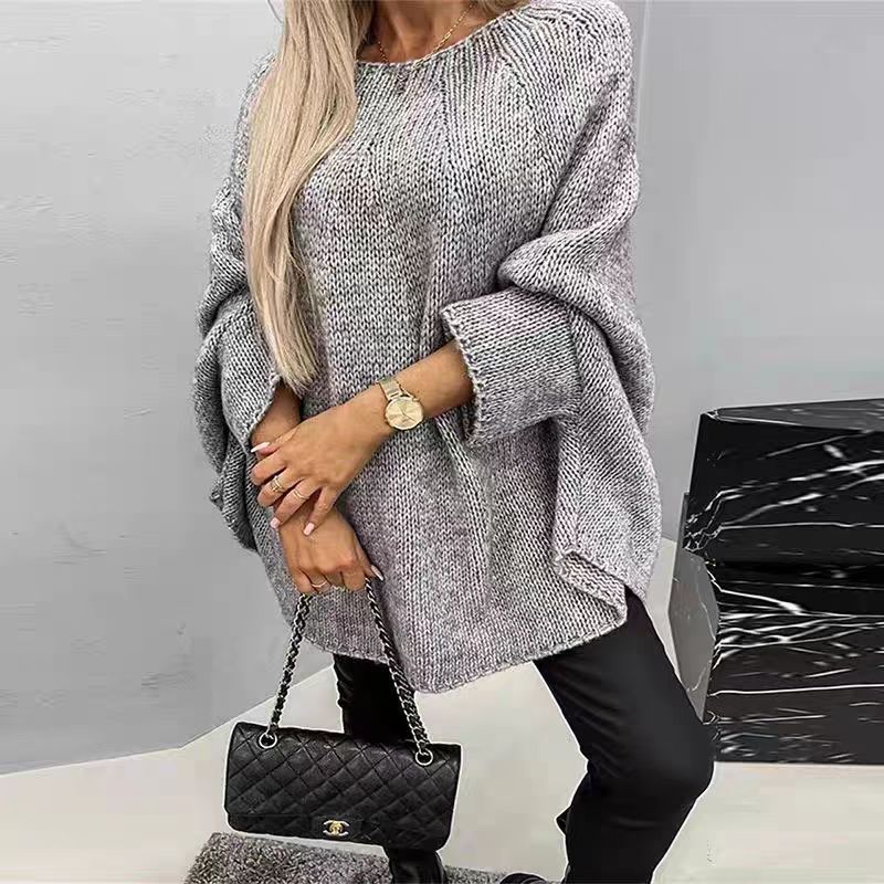 Dames Oversized Gebreide Trui met Vlindermouwen en Relaxte Pasvorm