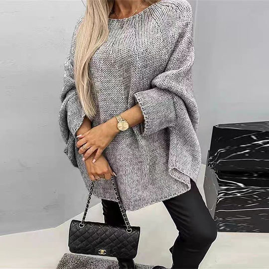 Dames Oversized Gebreide Trui met Vlindermouwen en Relaxte Pasvorm