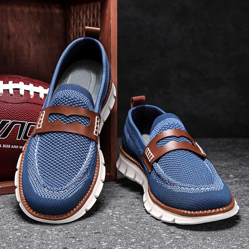 Heren Ademend Mesh Sneakers met Contrast Overlay en Gevoerde Zool