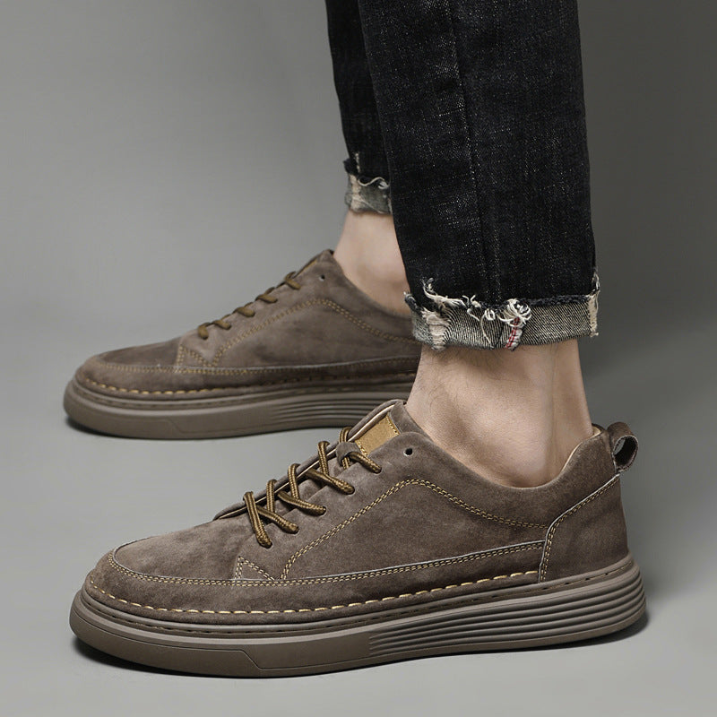 Heren Casual Veterschoenen met Contrast Zool en Verhoogde Stiksels