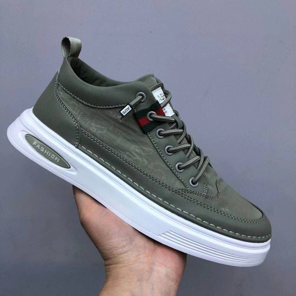 Heren Lace-Up Lage Sneakers met Gevoerde Kraag en Gripzool