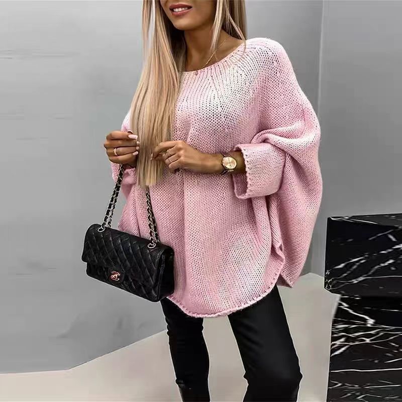 Dames Oversized Gebreide Trui met Vlindermouwen en Relaxte Pasvorm