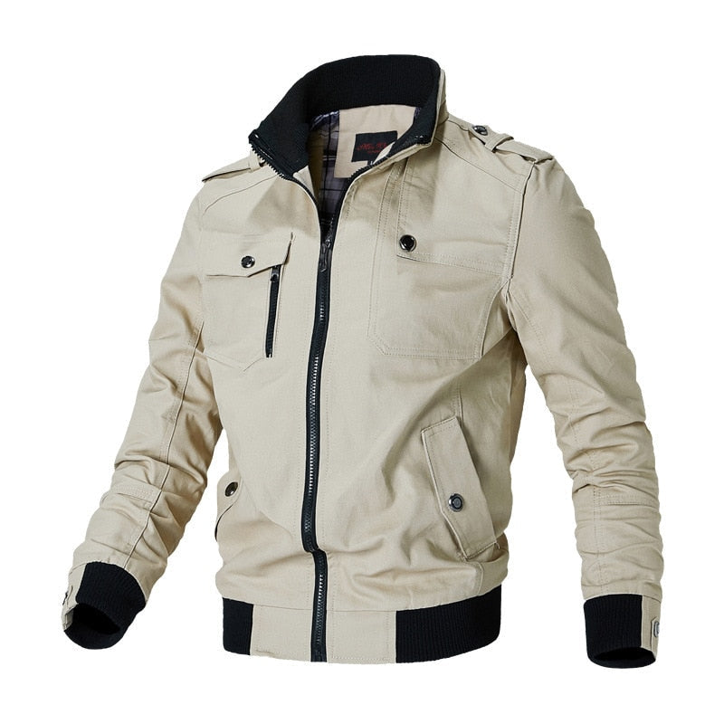 Lichte Bomberjack voor Mannen | Utilityzakken & Rits | Casual Streetwear