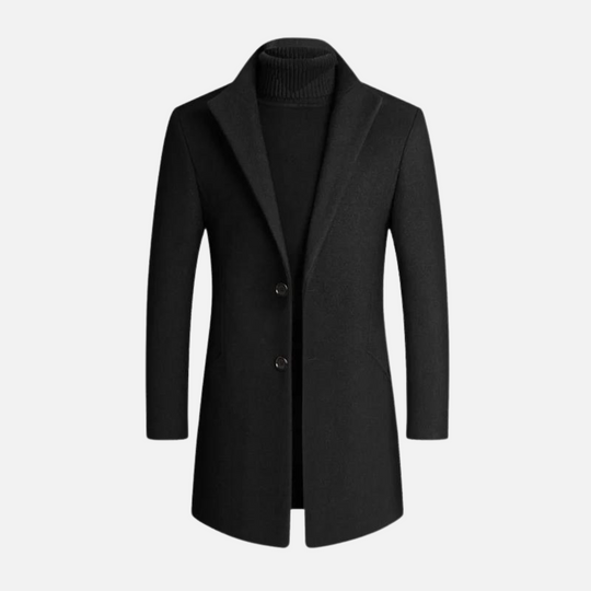 Heren Slim Fit Lange Jas | Klassiek Revers | Knopsluiting