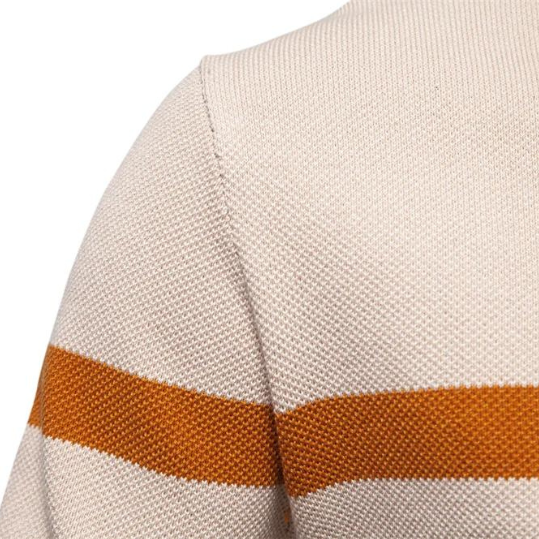 Heren Quarter-Zip Trui met Modern Kleurblokontwerp