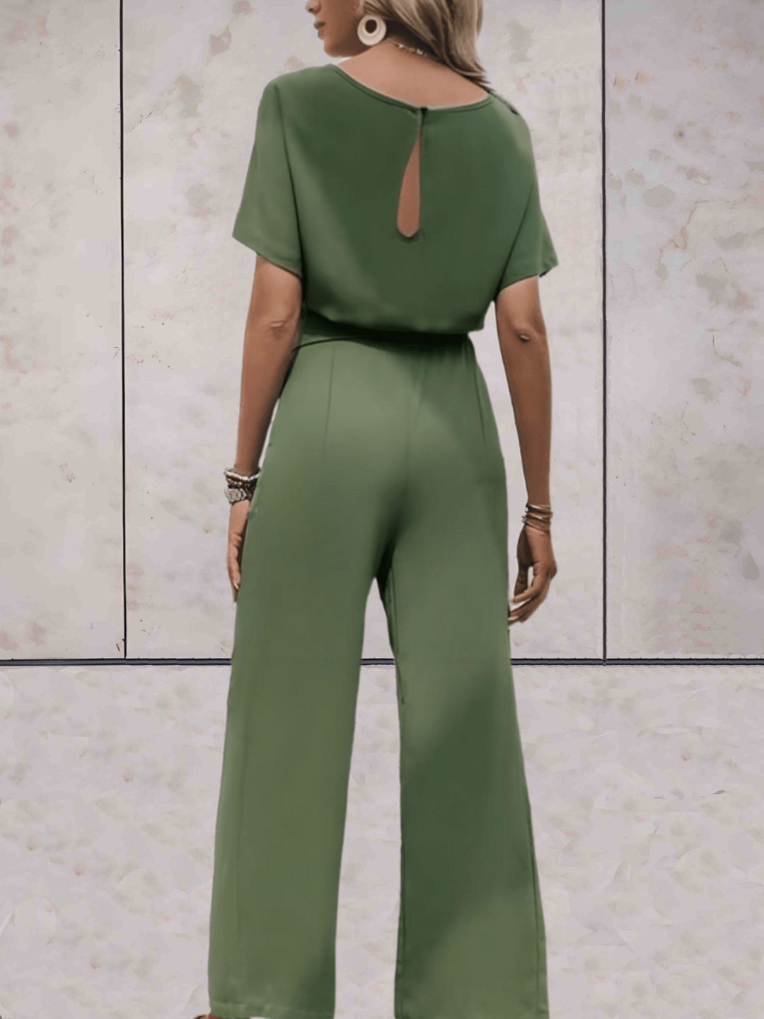 Dames Jumpsuit | Elegante Pasvorm | Wijde Mouwen & Strikdetail