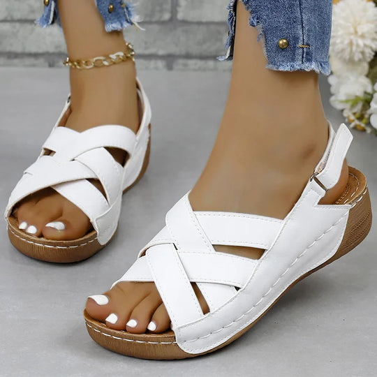 Dames Orthopedische Sandalen met Kruisende Bandjes
