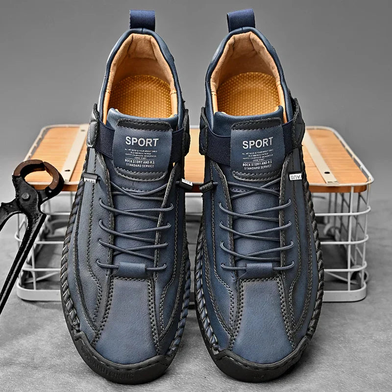 Heren Casual Wandelsneakers met Moc Stitching en Grip Buitenzool