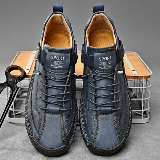 Heren Casual Wandelsneakers met Moc Stitching en Grip Buitenzool