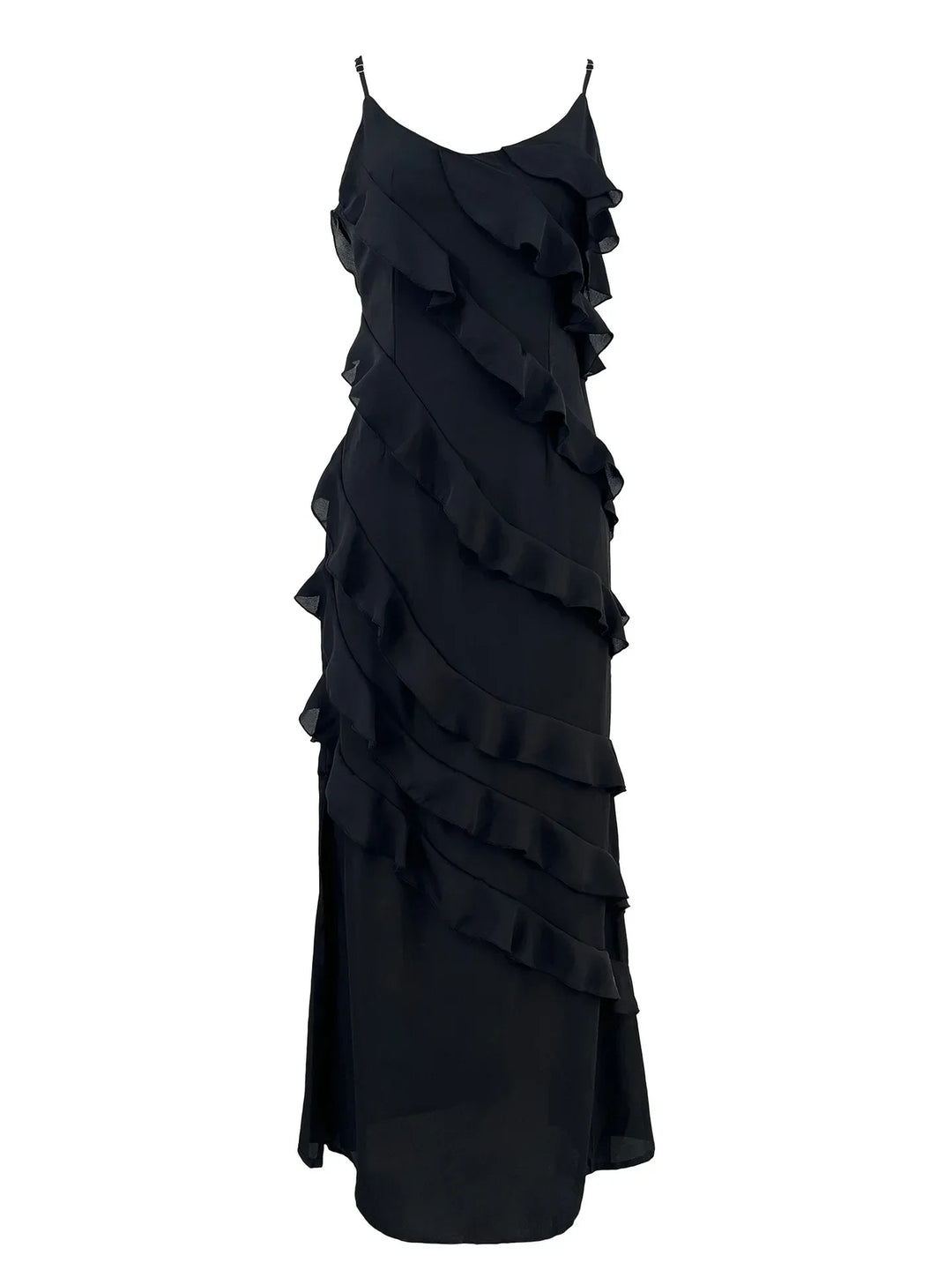 Elegante Avondjurk met Ruchende Ruffles