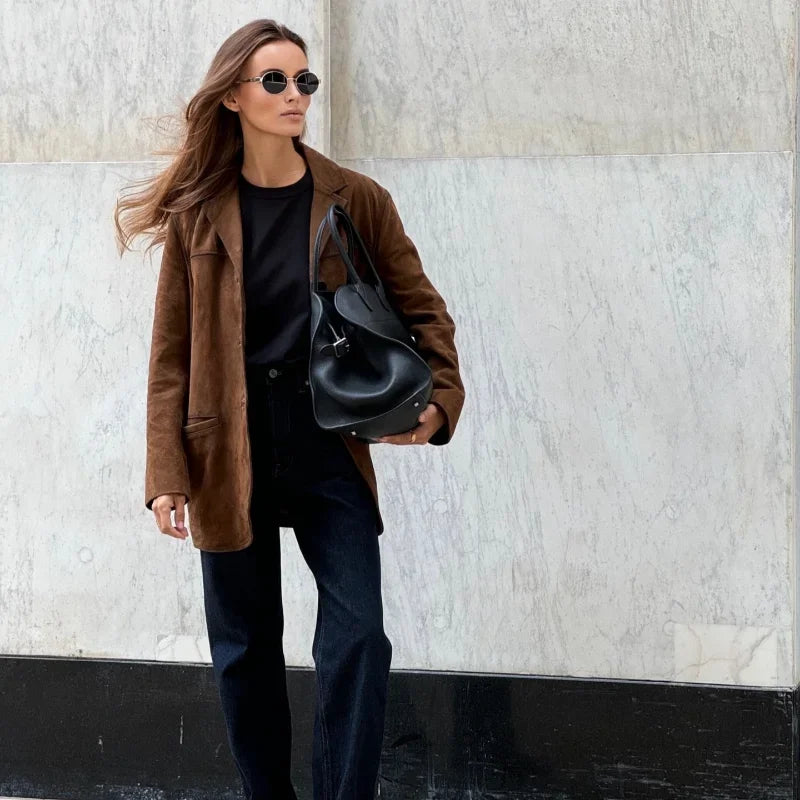 Heidi-Mode | Bruine Wildjack met Revers | Chic en Warm