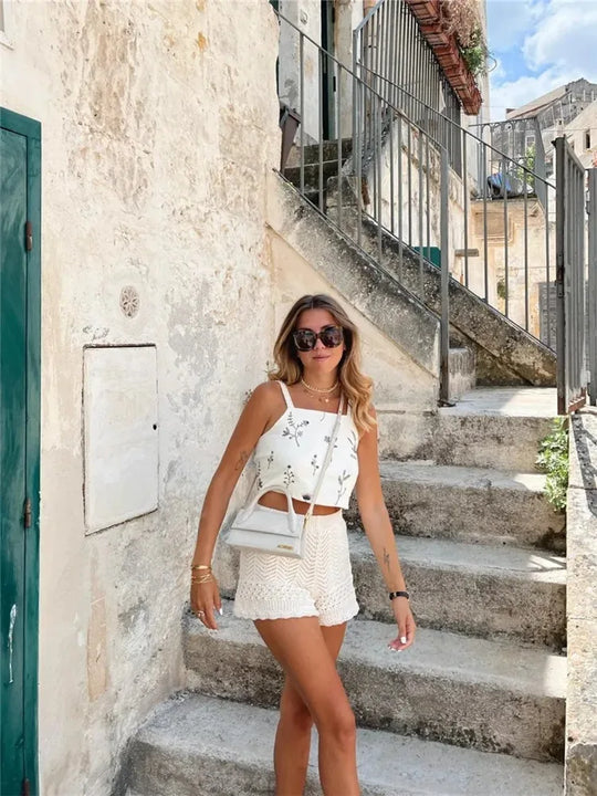 Dames | 2-delige Set | Mouwloze Top | Lange Rok | Stijlvol | Chic | Bloemenprint