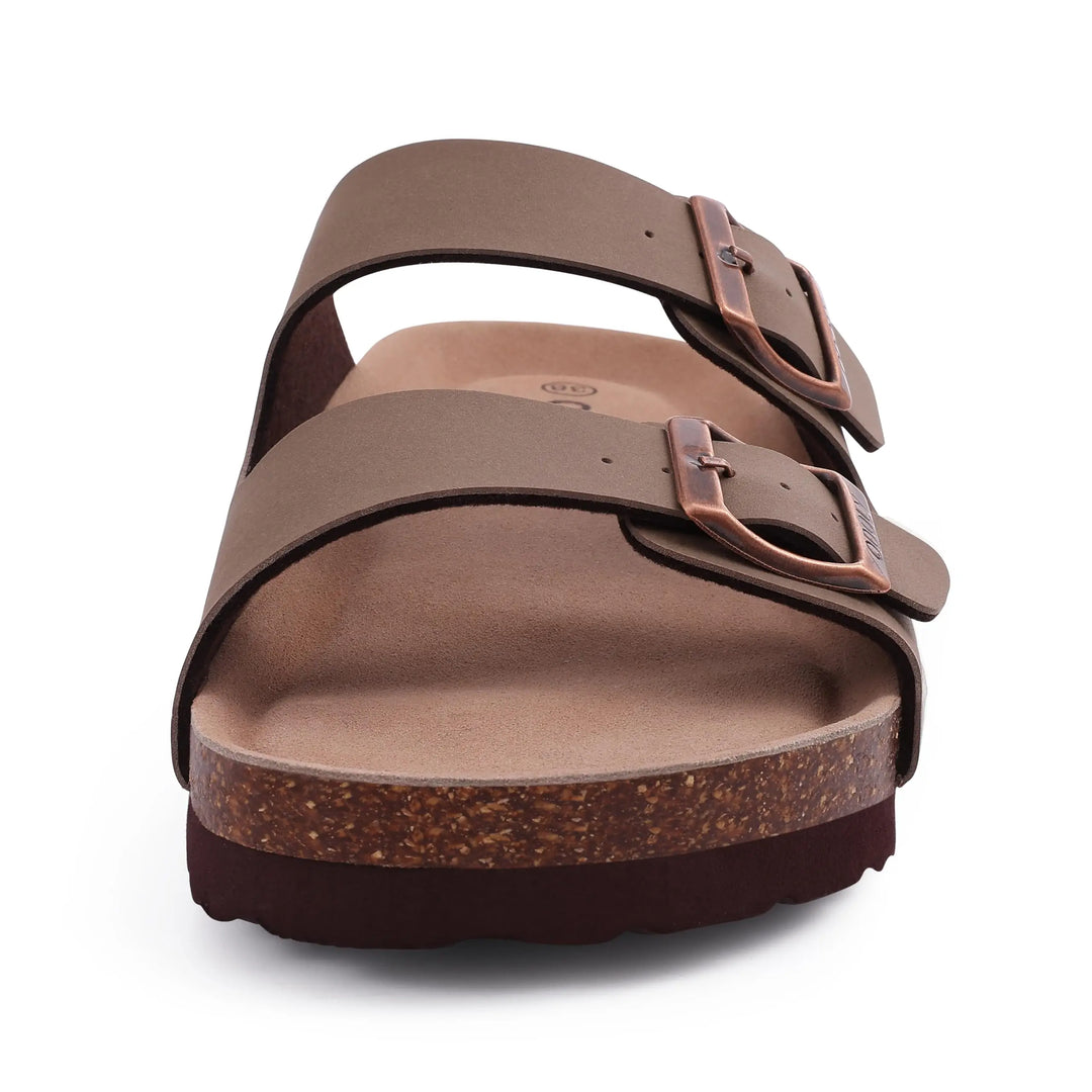 Orthopedische sandalen met kurken zool en twee banden