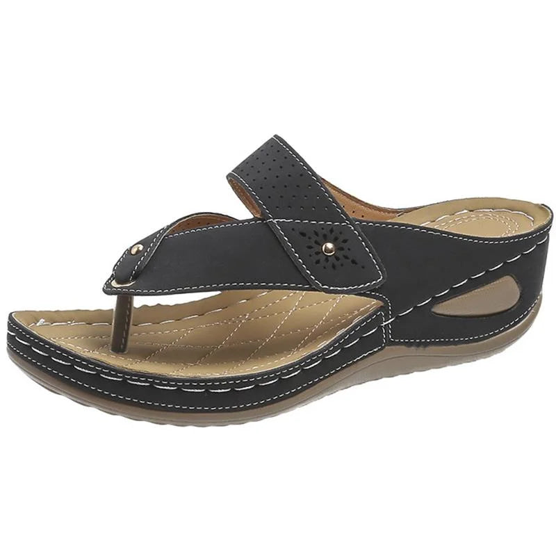 Dames Orthopedische Sandalen met Kruisende Bandjes en Perforatie