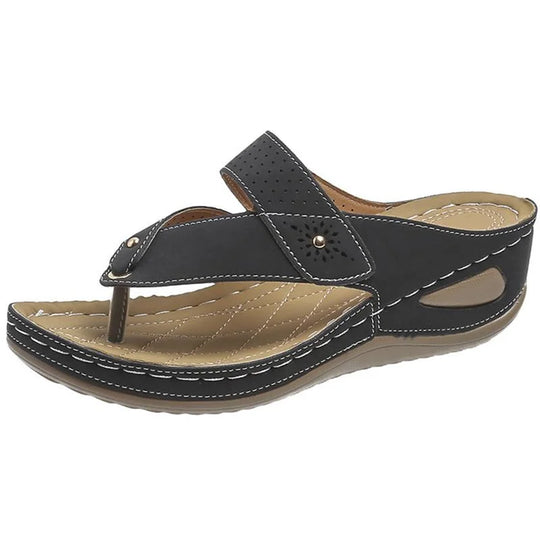 Dames Orthopedische Sandalen met Kruisende Bandjes en Perforatie
