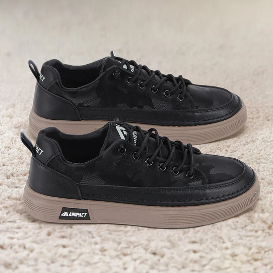 Heren Platform Skate Sneakers met Contrastzool en Vetersluiting