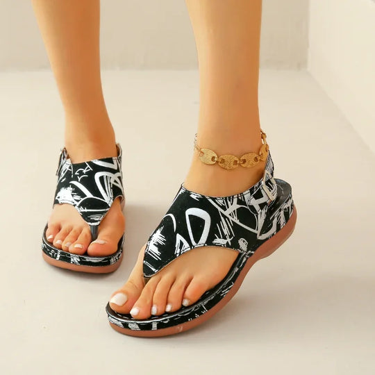 Dames Orthopedische Sandalen met Bloemenpatroon