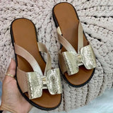 Kleurige Dames Sandalen met Decoratieve Strikjes