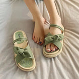 Dames sandalen met strik en decoratieve zool