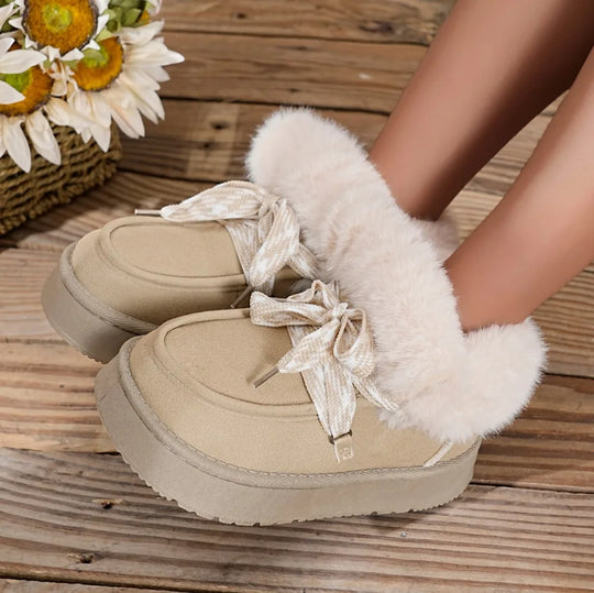 Vrouwen | Fleece Snowboots | Dikke Zool | Warm Gevoerd | Casual Winter Schoenen