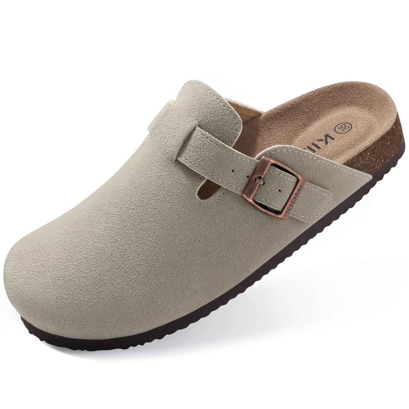 Dames suède sandalen met kurken zool