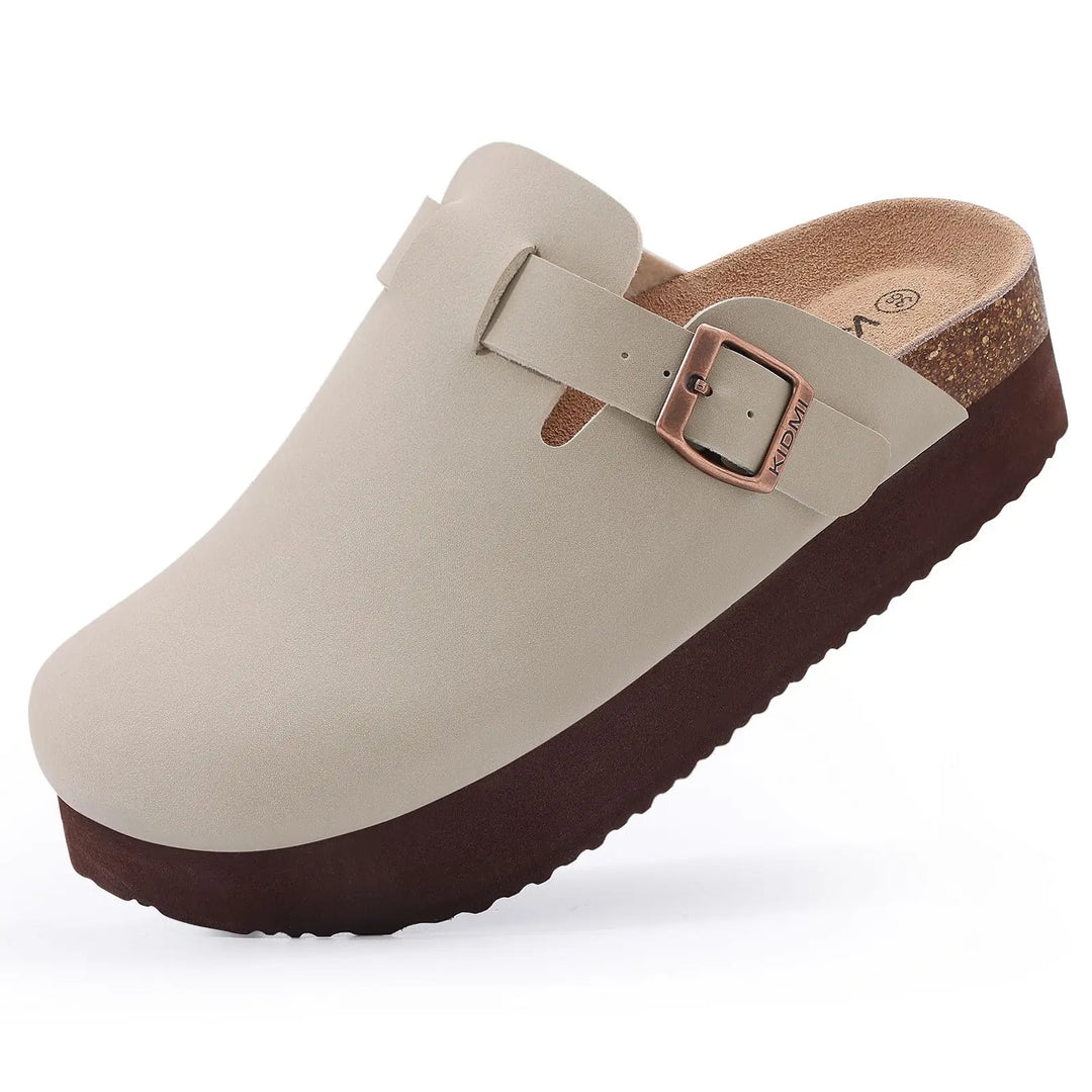 Dames suède sandalen met kurken zool