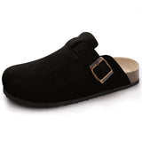 Dames suède sandalen met kurken zool