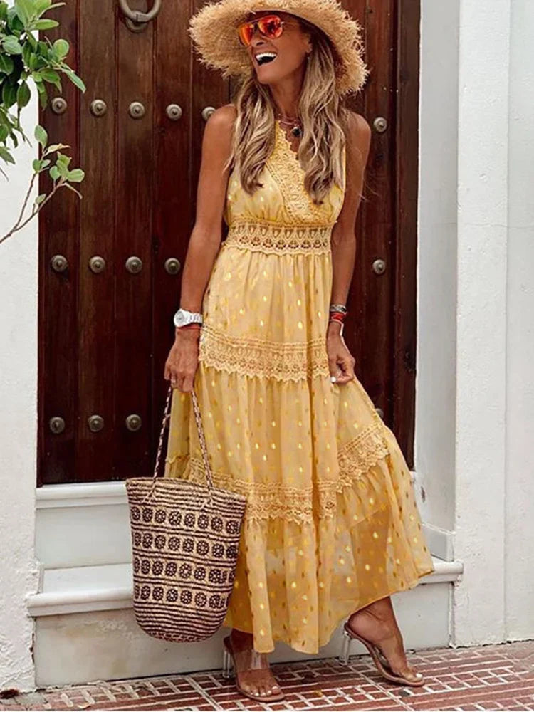 Zomer Maxi Jurk met Kantdetails
