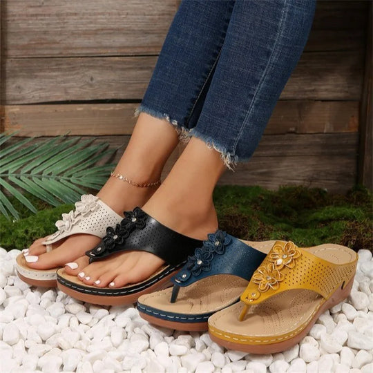 Dames Comfortabele Orthopedische Sandalen met Bloemdetail