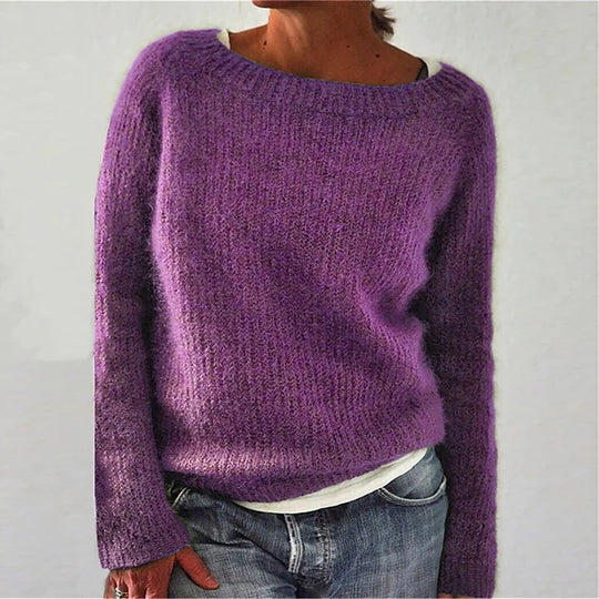 Dames Loose Fit Hals Trui met Lange Mouwen