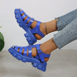 Dames gladiator sandalen op een dikke zool