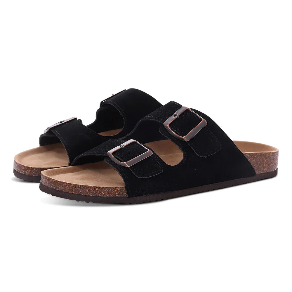 Orthopedische sandalen met kurken zool en twee banden