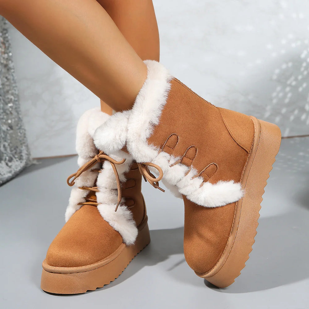 Vrouwen | Hoge Snowboots | Dikke Zool | Warm Gevoerd | Casual Winter Schoenen