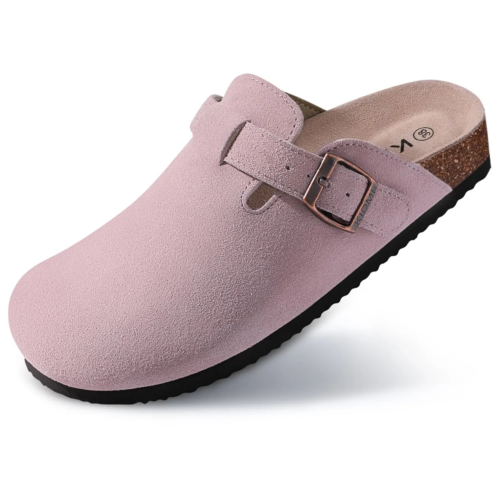 Dames suède sandalen met kurken zool