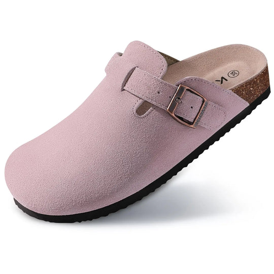 Dames suède sandalen met kurken zool