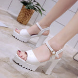 Elegante dames sandalen met hoge hak en decoratieve gesp