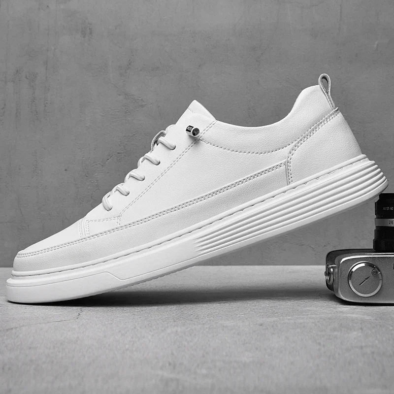 Heren Lage Sneakers met Tonale Stiksels en Vetersluiting