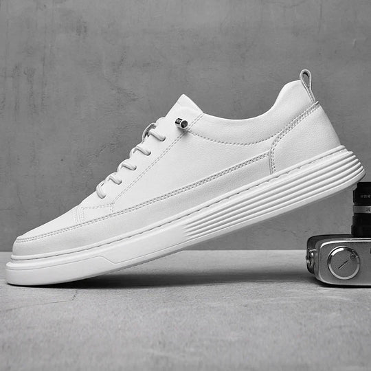 Heren Lage Sneakers met Tonale Stiksels en Vetersluiting