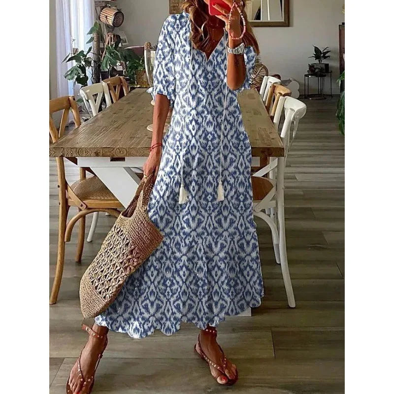 Luchtige Dames Maxi Jurk met Bloemenpatroon