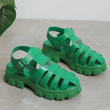 Dames gladiator sandalen op een dikke zool