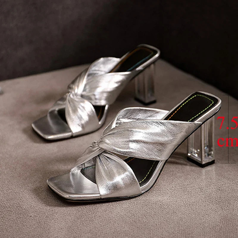 Dames Elegante Sandalen met Hak en Kruisende Bandjes
