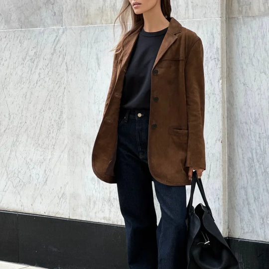 Heidi-Mode | Bruine Wildjack met Revers | Chic en Warm