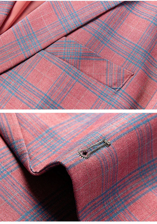 Guillano | Elegante Ruit Blazer in Roze