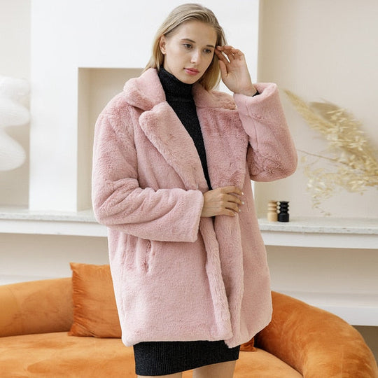 Dames Winterjas met Imitatiebont | Oversized Pasvorm | Warme Fur Jacket