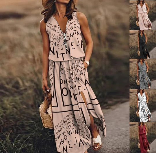 Luchtige Zomer Maxi Jurk zonder Mouwen