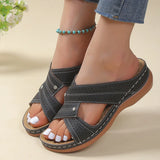 Dames Orthopedische Sandalen met Perforatie en Kruisende Bandjes