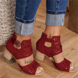 Dames Sandalen met Hak en Ażurower Patroon