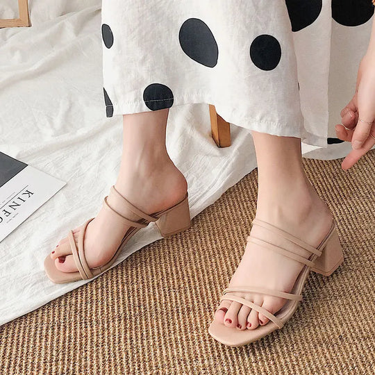 Dames Elegante Sandalen met Hakken en Doorzichtige Bandjes