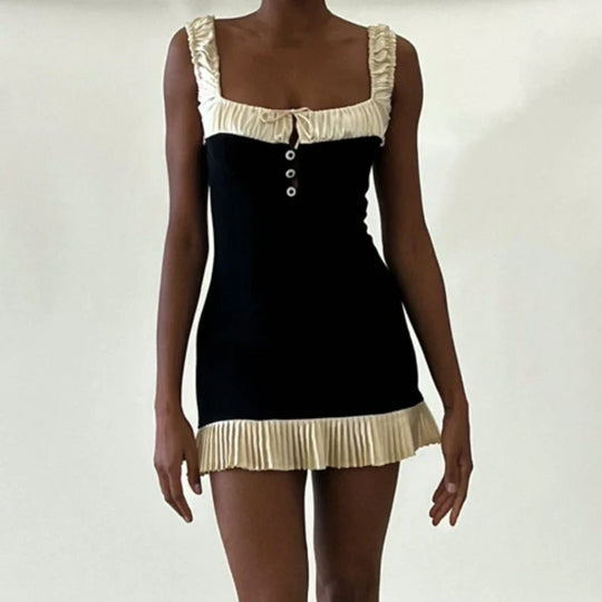 Elegante Mini-jurk met Plissé Details